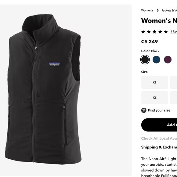 Patagonia Women's Small Vest - Picture 2 of 2